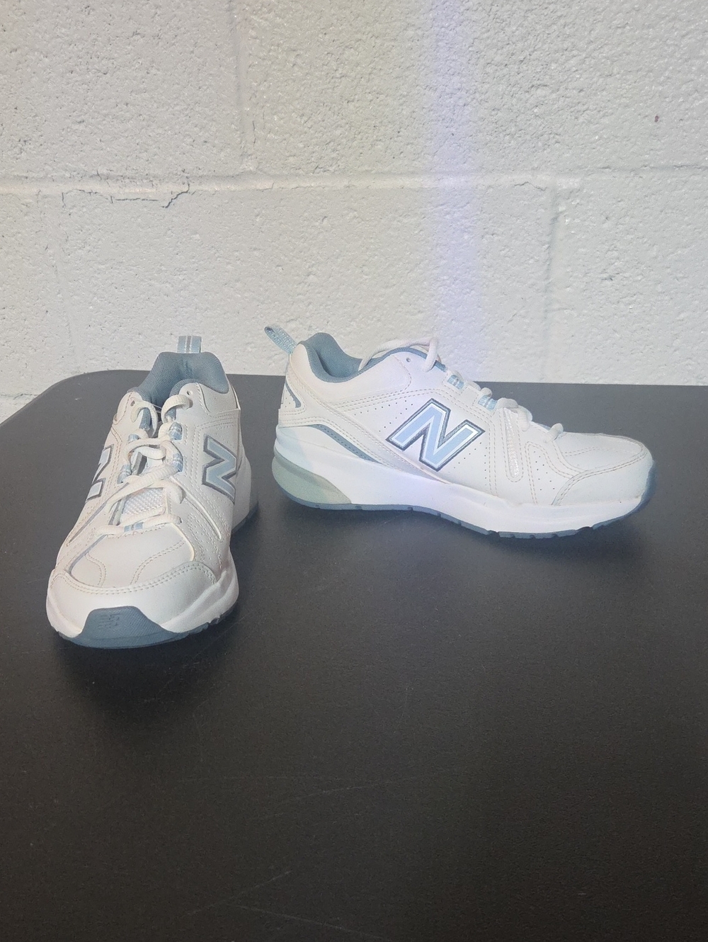 New Balance Womens White and Light Blue Sneaker Trainers